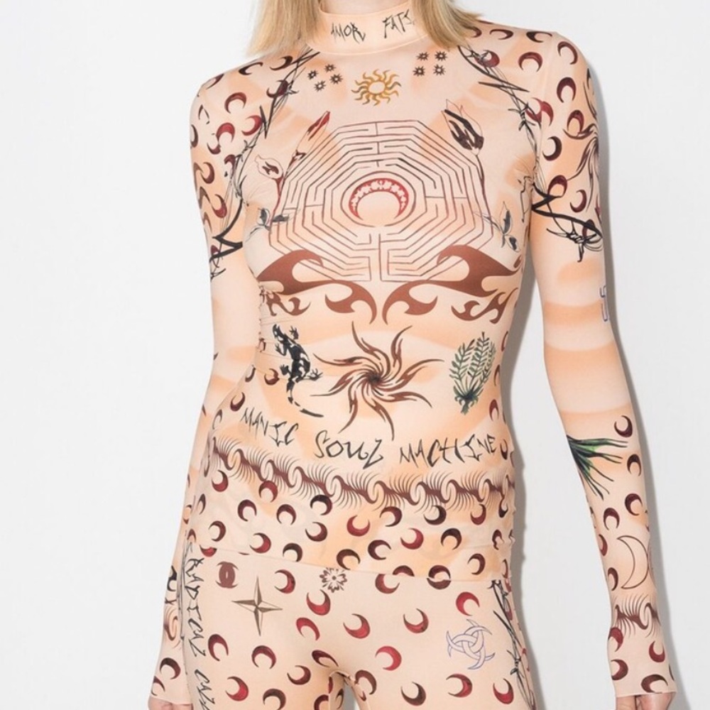 Marine serre’s tattoo second skin top